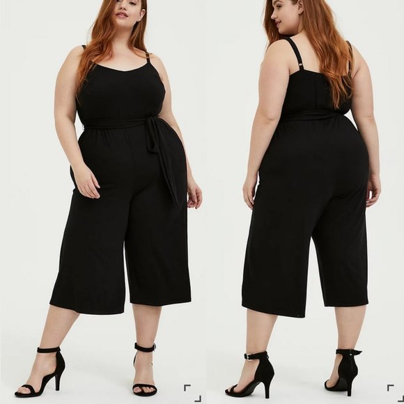 torrid Pants - NWT Torrid Super Soft Black Self Tie Culotte Jumpsuit